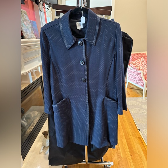 CABi Pin Dot Blazer - Sz Large Navy - Picture 5 of 12